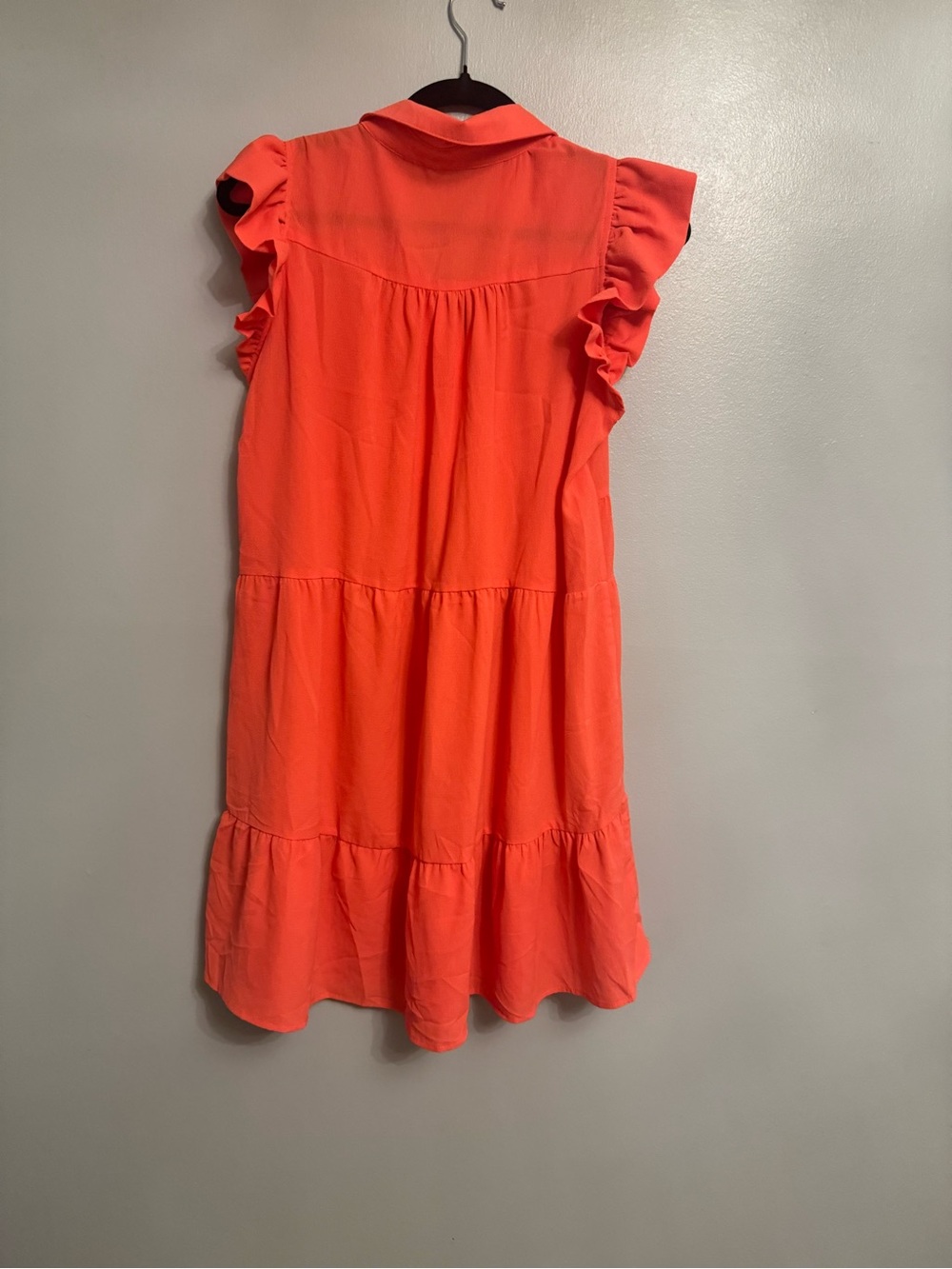 Umgee Coral Ruffle Sleeve Tiered Dress with ruffle sleeves small - Picture 2 of 3